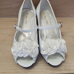 White Peep-Toe Shoes size 3 worn for communion